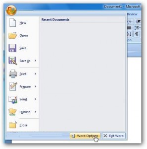 word options word options