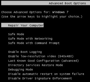 menu booting windows 7