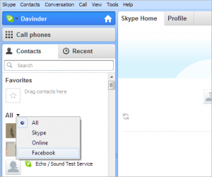 pemisahan kontak skype dengan facebook pemisahan kontak skype dengan facebook