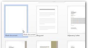 blank document office 2013