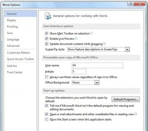 startup options office 2013