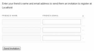 tampilan invite friends