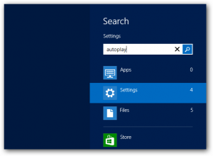 Search Settings Windows 8