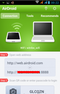 alamat web airdroid