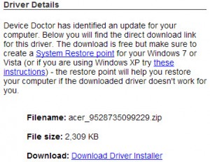 detail download driver