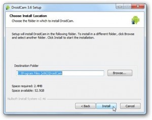 instal droidcam di komputer