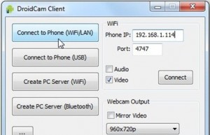 koneksi wifi untuk droidcam