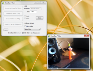 output video dari droidcam