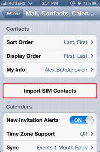 pilihan import sim contacts