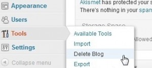 hapus blog wordpress com
