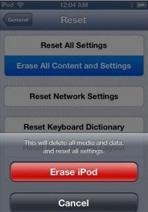 konfirmasi hapus data di ipod