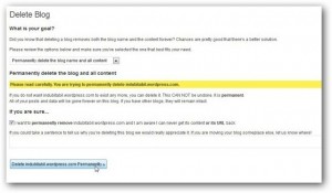 konfirmasi terakhir penghapusan blog