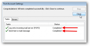 test account settings