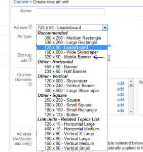 adsense mobile banner