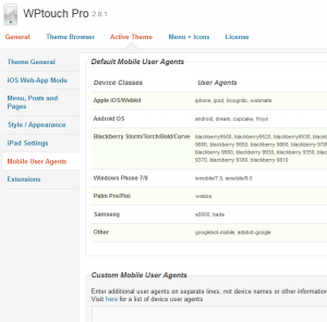 wptouch pro mobile user agents