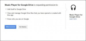 google drive mp3 player allow