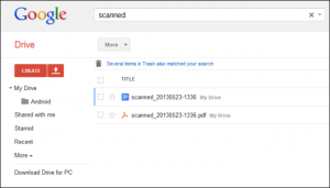 hasil scan dokumen di google drive
