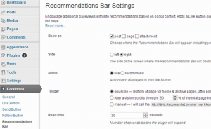 setting recommendation bar