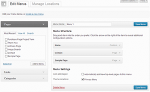 menu baru wordpress