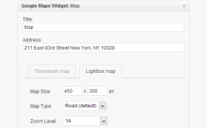 setting google map widget