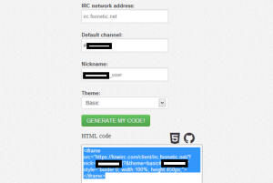 generate kiwirc widget